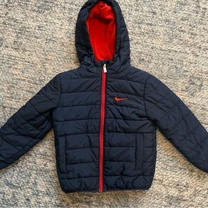 Nike Kids Navy and Red Hooded Jacket Size 5